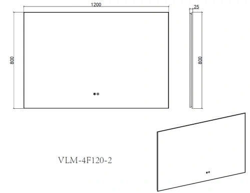 Зеркало Vincea LED VLM-4F120GM-2 1200х800