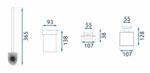 Ёршик настенный Rea Oste 07 black matt 80050