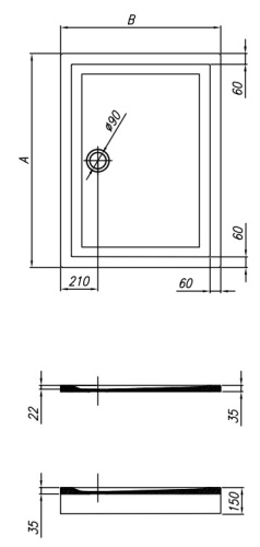 Душевой поддон Kolpa-san Canary 120x90 white 597230