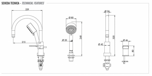 Смеситель для ванны Remer Class Line L07