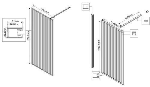 Душевая стенка Vincea Walk-In VSW-1HP110FLBG