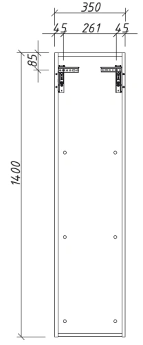 Пенал подвесной Caprigo Modo Terza 35 35651L-SF046