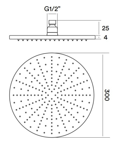 Верхний душ 30 см QuadroDesign SF048-AS