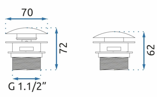 Донный клапан для ванны Rea клик-клак Gold W2004 универсальный