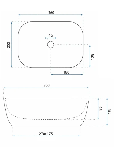 Умывальник Rea Belinda Mini Stone Matt U3321