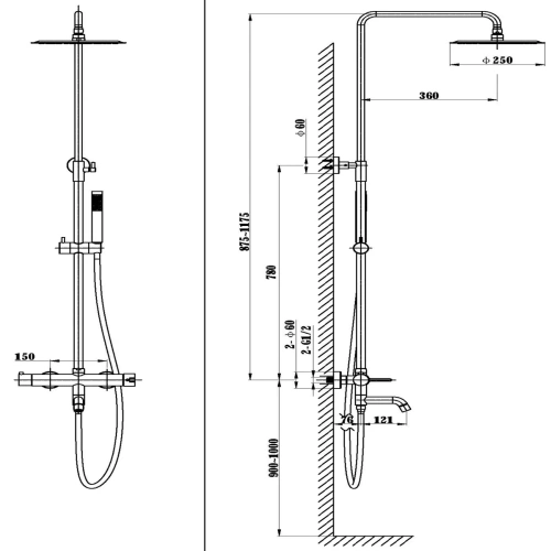 Душевая система Vincea Villa VSFS-1VL1MB