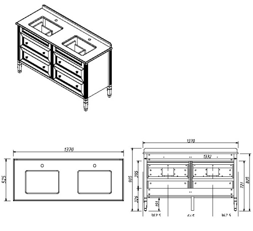 Тумба напольная Caprigo Albion Concept 140 34019-SF026