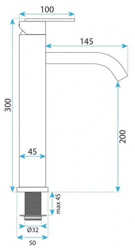 Смеситель для умывальника Rea Ontario nikiel matt B5510