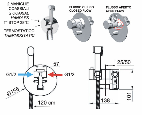 Гигиенический душ Remer Elegance NT60W