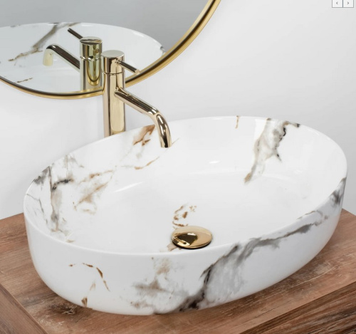 Умывальник Rea Queen Carrara Shiny U1232