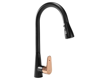 Смеситель для мойки Rea Mild black matt rose gold B4801