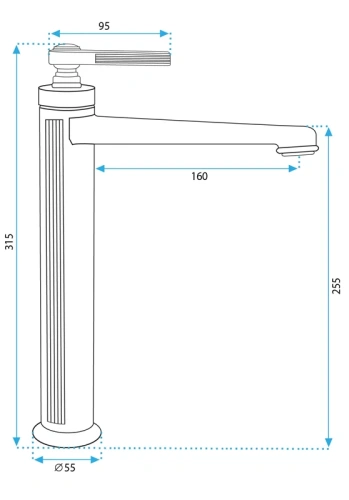 Смеситель для умывальника Rea Monaco Gold B2502