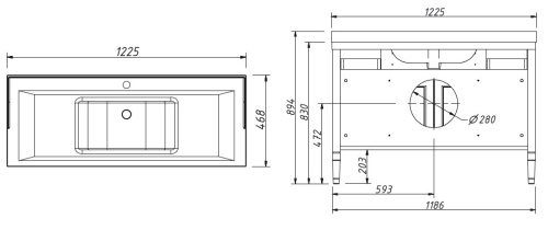 Тумба напольная Caprigo Albion 120 10316-B023