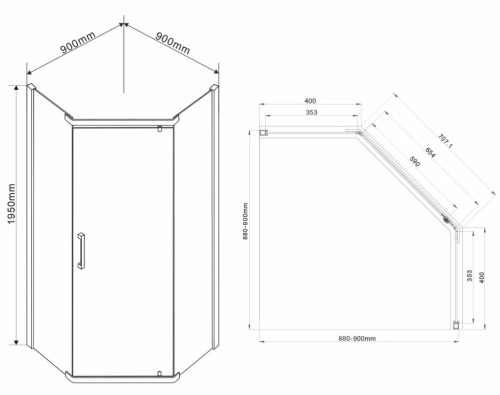 Душевой уголок Vincea Stresa VSP-1S900CL
