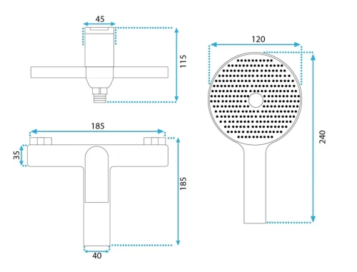 Смеситель для ванны Rea Avalon copper brush B0492