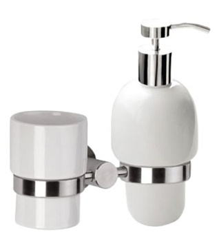 Стакан с дозатором Remer Minimal INOX Mi18INOXCR, нержавеющая сталь