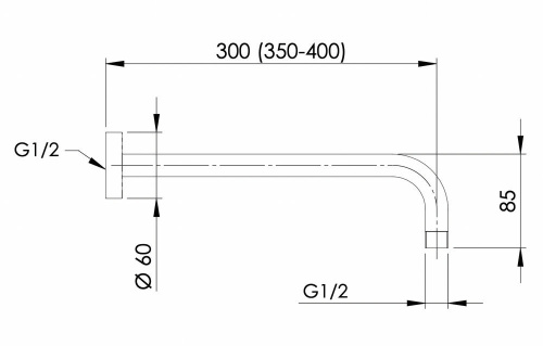 Кронштейн 30 см Remer 343L30XV, сталь
