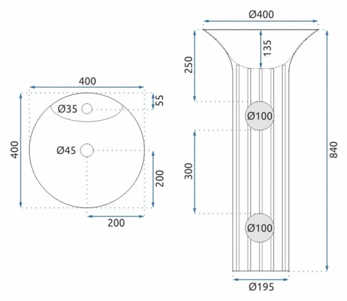 Умывальник Rea Hope U4120