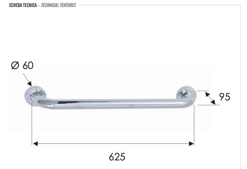 Полотенцедержатель 60 см Remer RB430CR