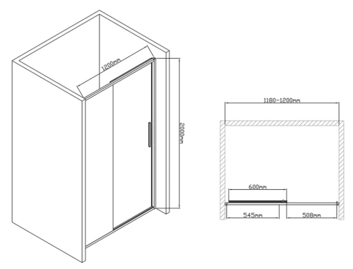 Душевая дверь Vincea Slim-U VDS-2SU120CLB