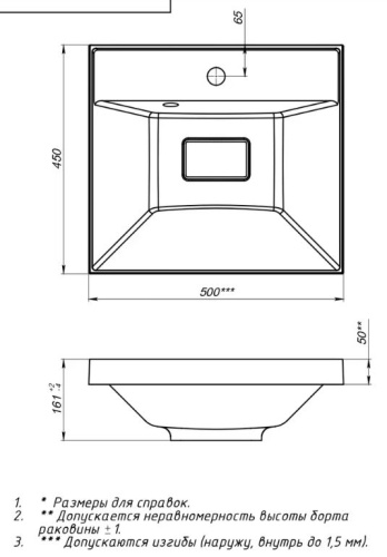Умывальник Versalia Bazis 50