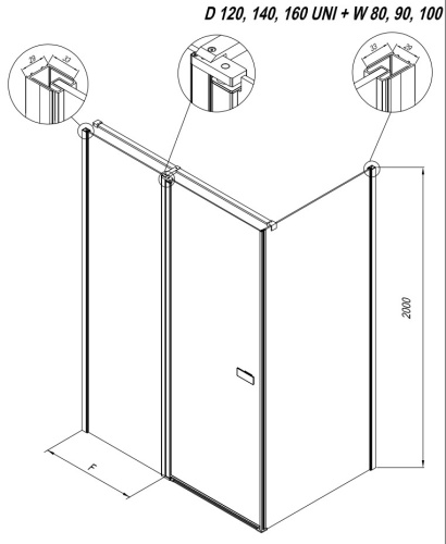 Душевая дверь Kolpa-San Andromeda D 140 silver brill transparent 516550