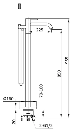 Смеситель для ванны Vincea Desire VTF-1DMB