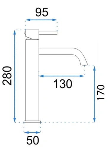 Смеситель для умывальника Rea Lungo Brush Copper B1114