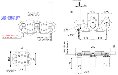 Смеситель для душа Remer Metrica MC97D3P