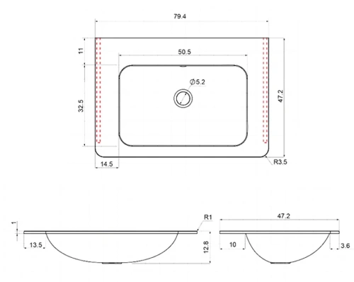 Раковина Vincea VCB-2VP800B