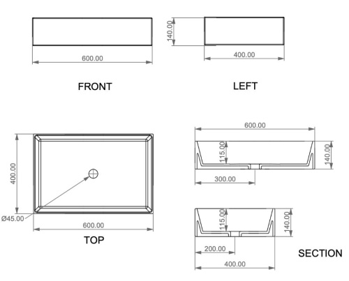 Умывальник GSG Ceramic Design Zenith ZELAVFS60003