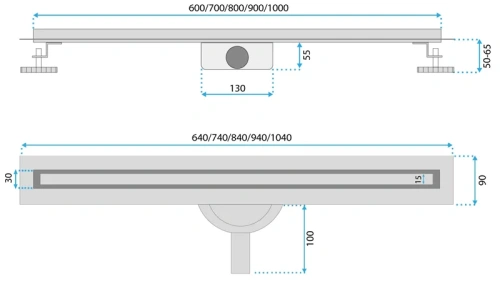 Душевой трап Rea Neox Slim pro 900 nikiel brush G4811