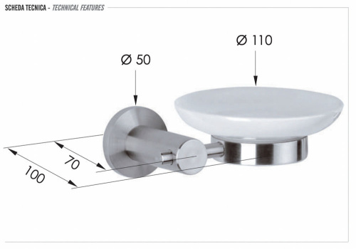 Мыльница Remer Minimal INOX Mi10INOXCR, нержавеющая сталь