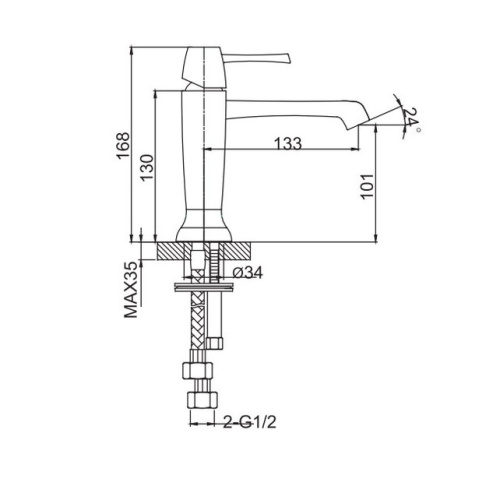 Смеситель для умывальника Caprigo Diamante 50-020-CRM
