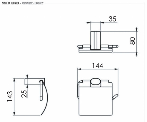 Бумагодержатель Remer Lounge LN60BO, белый матовый