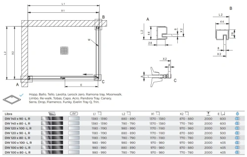 Душевой уголок Kolpa-San Libra DW 100X100-L silver brill transparent 516840