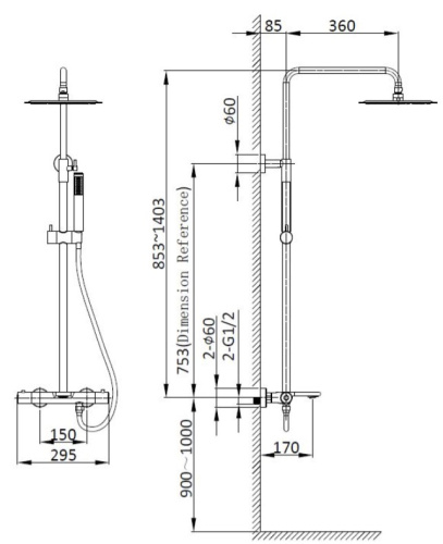 Душевая система Vincea Vogue VSFS-1V1TGM