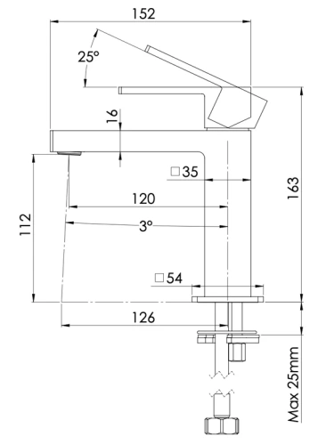 Смеситель для раковины Mariani Rebel A00380RE12