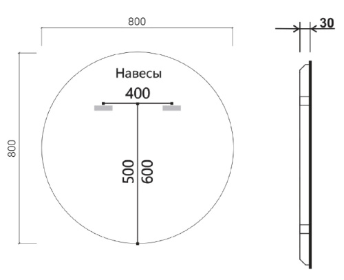 Зеркало Vincea LED 800x800 VLM-3DE800
