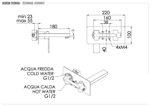 Смеситель для раковины Remer Qubika Q15
