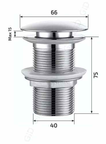 Донный клапан для раковины Gid G-54BL без перелива