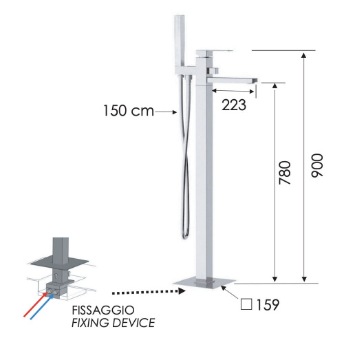 Смеситель для ванны Remer Qubika Q08