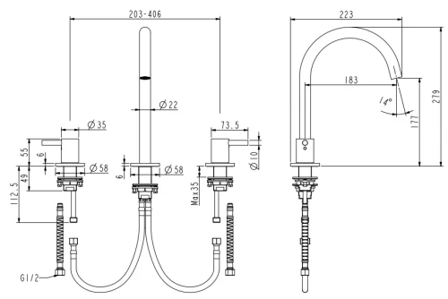 Смеситель для раковины Nemo Round NM-2315BGM brush gun metal