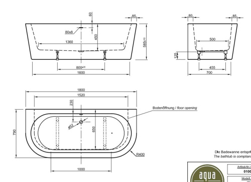 Ванна акриловая Knief Wall 0100-277(06S)