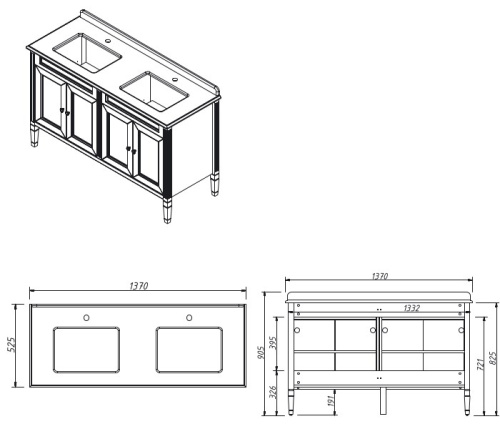 Тумба напольная Caprigo Albion Concept 140 34017-SF015
