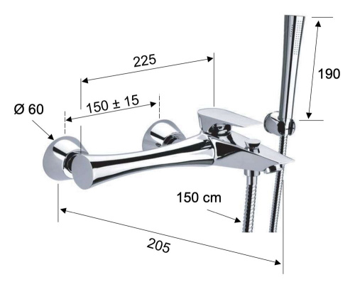 Смеситель для ванны Daniel Diva DV610DP