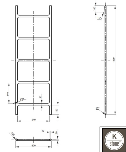 Лестница для ванной Knief K.Stone 0600-200-03
