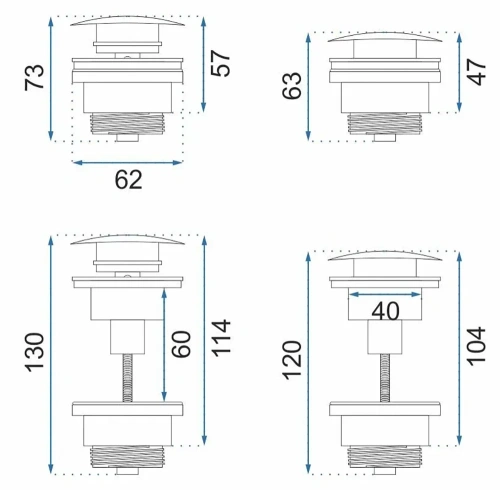 Донный клапан для раковины Rea A4100 универсальный