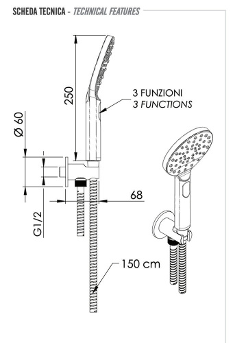 Душевой гарнитур Remer 337M318MP