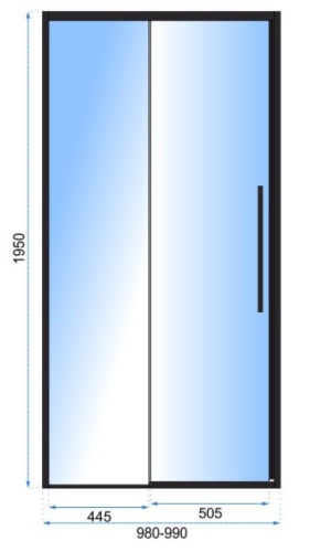 Душевая дверь Rea Solar Black 100 K6512